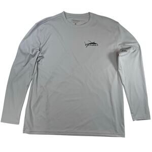 Denali Performance Fishing Shirt Gray Long Sleeve Microfiber Sun Shirt Men's L